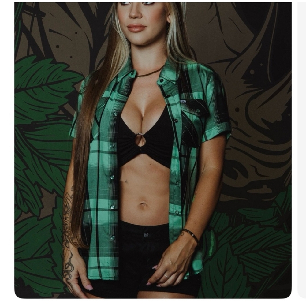 Green Plaid Women's Top